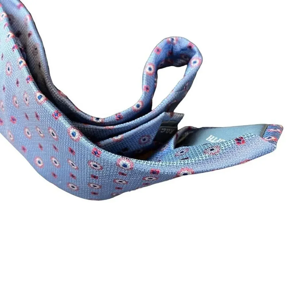 Forsyth Mens Blue Pink 100% Silk Hand Sewn Necktie Neck Tie Textured NWT Career